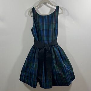 Ralph Lauren Plaid Taffeta Sleeveless Dress, Size 8
